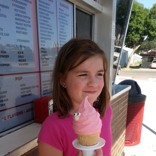 Strawberry Butter with Eyes at the Twist Cone, Aberdeen, South Dakota
