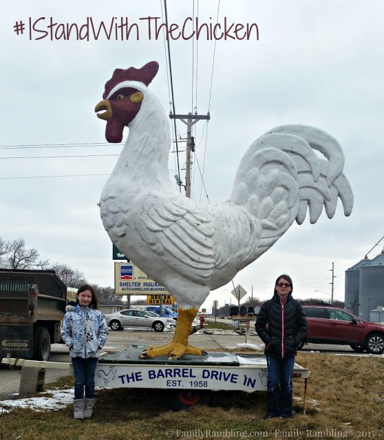 #IStandWithTheChicken at The Barrel Drive In, Clear Lake, Iowa