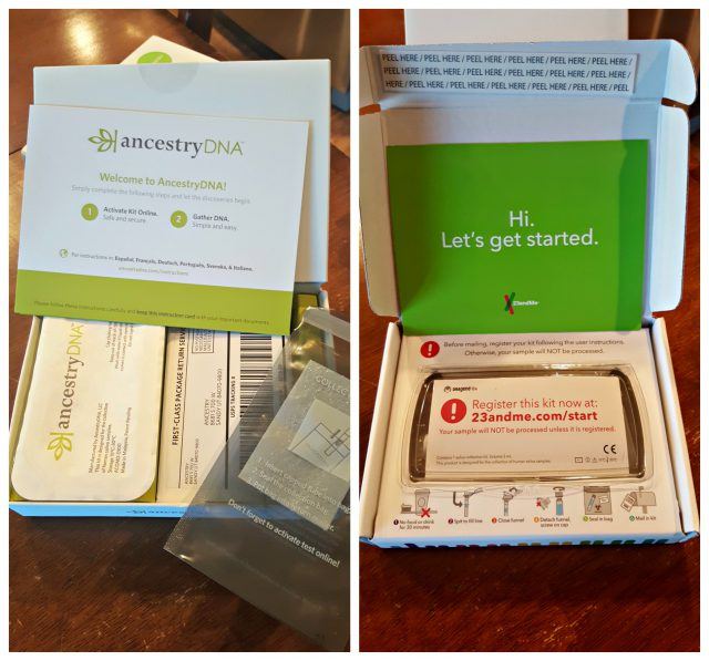 AncestryDNA and 23andMe DNA test kits